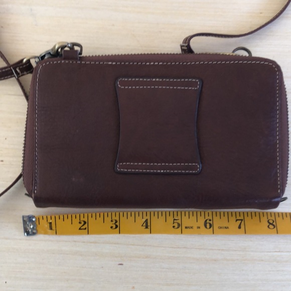 Leather purse / clutch / crossbody bag. Brown. - Picture 13 of 15